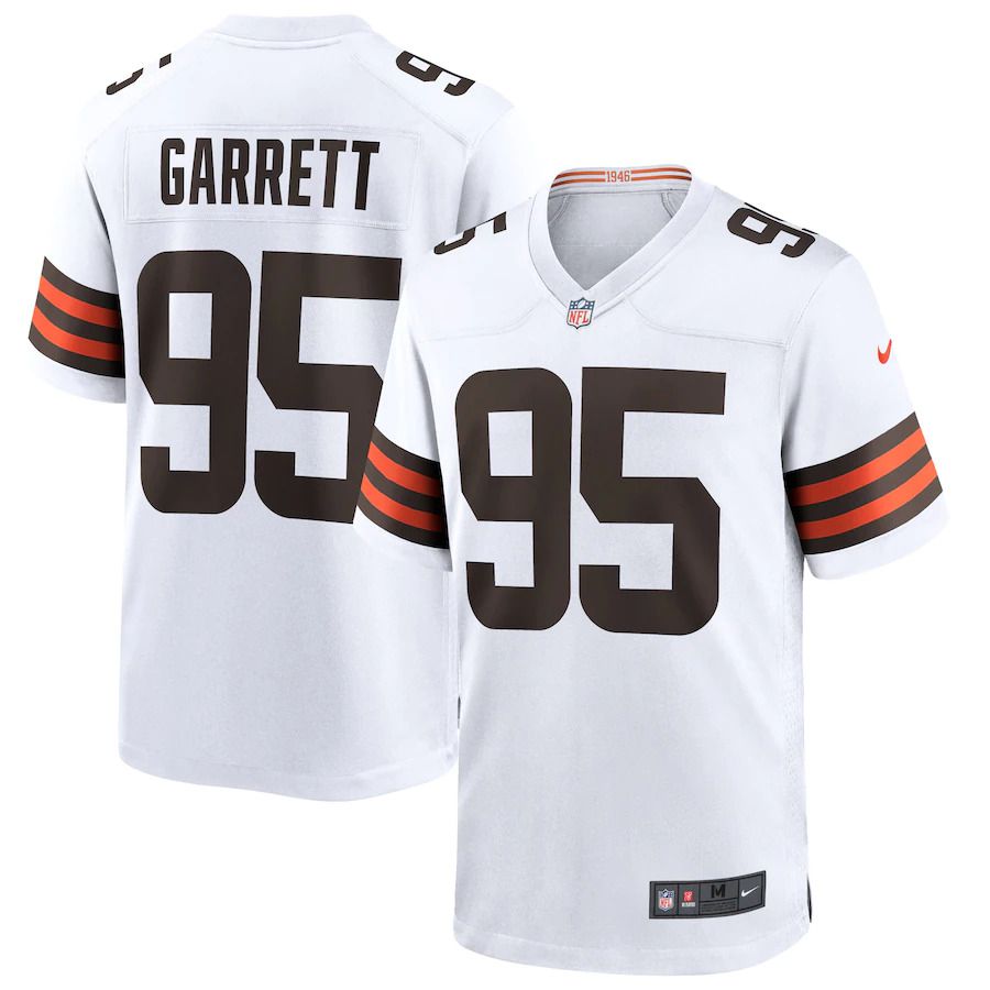 Men Cleveland Browns 95 Myles Garrett Nike White Player Game NFL Jersey